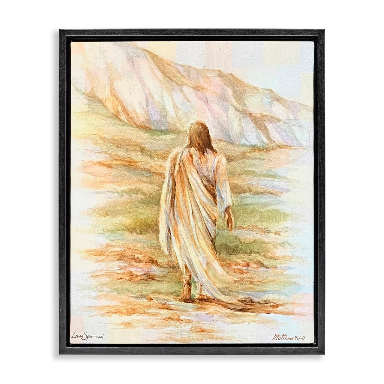 Stupell Industries Forty Days Jesus Walking Floating Frame By Linda Sperruzzi